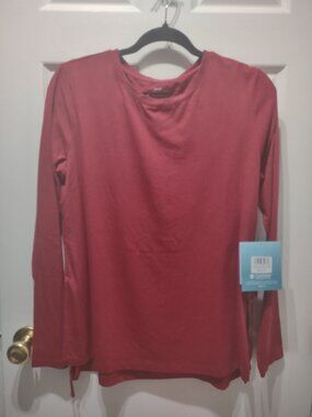 Coolibar surf side slit side tie top - NWT - size M - garnet red - UPF 50